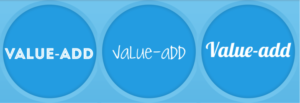 3 value-add blue circles